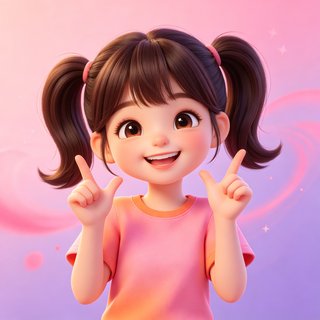 meimodu 元气少女 AI 人设 3D 卡通头像
